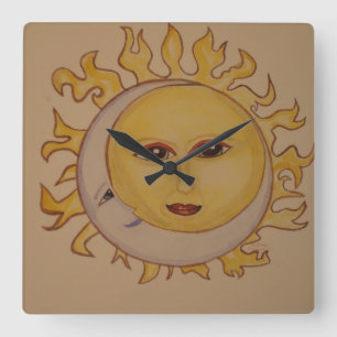 Sun Moon Wall Clock