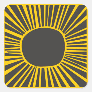 SUN MOON WATER Bar Bat Mitzvah Invitation Square Sticker