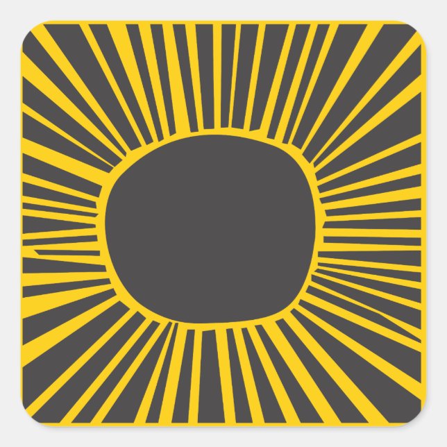 SUN MOON WATER Bar Bat Mitzvah Invitation Square Sticker (Front)