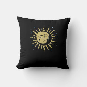 Sun Moon With 90s Witch Whimsigoth Aesthetic Cushion