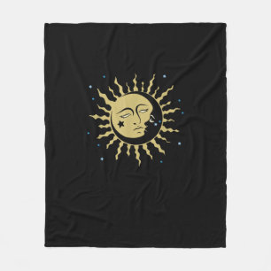 Sun Moon With 90s Witch Whimsigoth Aesthetic Fleece Blanket