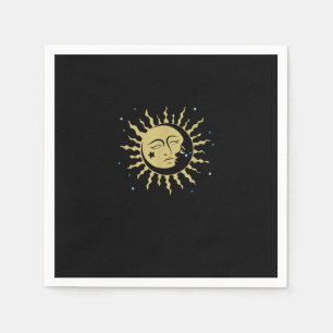 Sun Moon With 90s Witch Whimsigoth Aesthetic Napkin
