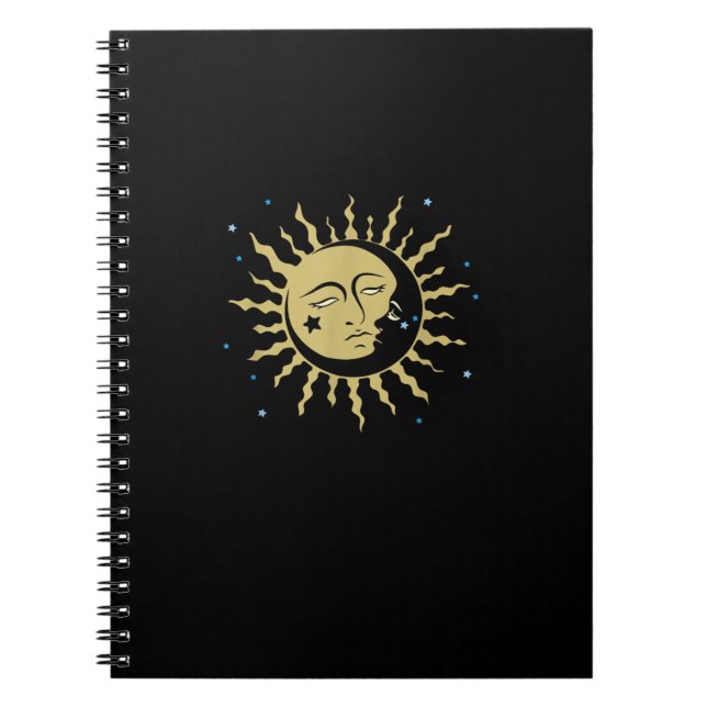 Sun Moon With 90s Witch Whimsigoth Aesthetic Notebook (Front)