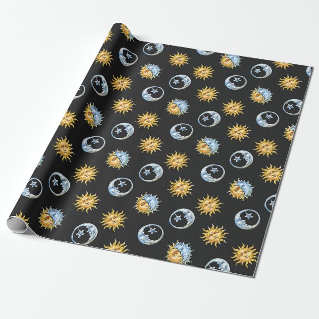 Sun & Moon Wrapping Paper (Unrolled)