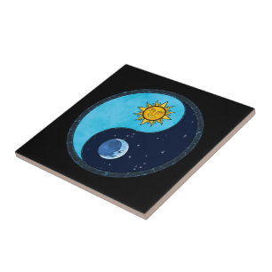 Sun Moon Yin Yang Symbol Tile