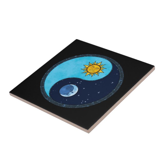 Sun Moon Yin Yang Symbol Tile (Side)