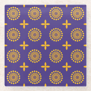 Sun Mosaic Pattern Glass Coaster