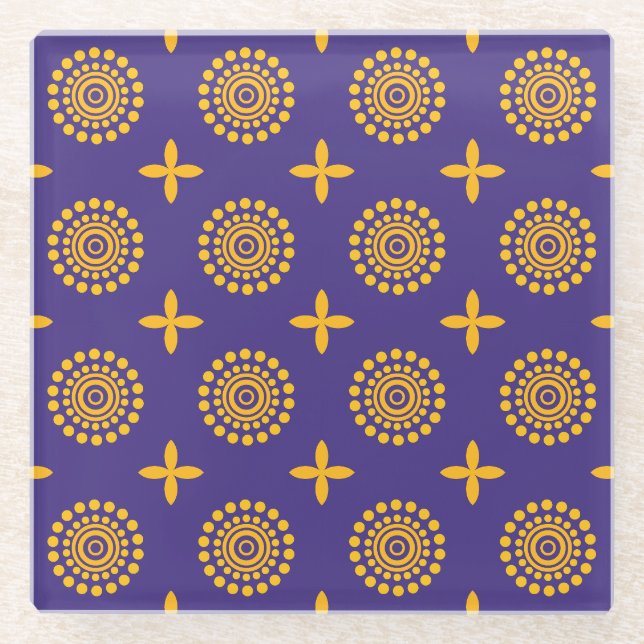 Sun Mosaic Pattern Glass Coaster (Front)
