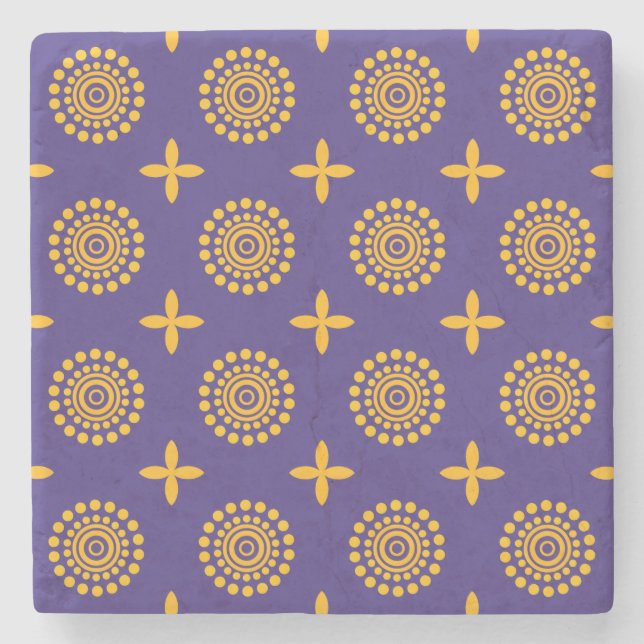 Sun Mosaic Pattern Stone Coaster (Front)