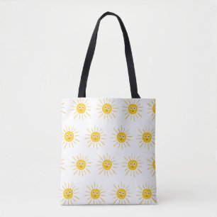 Sun motifs: vintage sketchy seamless. tote bag