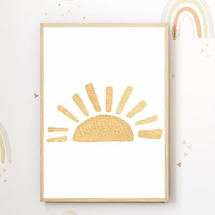 Sun Nursery Poster Boho Kids Room Decor