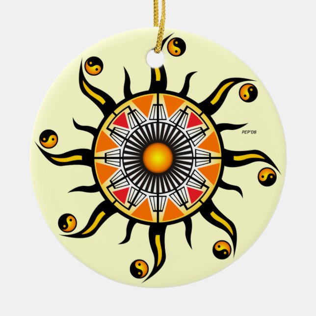 Sun of A Basket Ceramic Ornament (Front)
