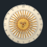 Sun of May Dartboard<br><div class="desc">This design contains the Sol de Mayo (Sun of May) that is featured in the center of the national flag of Argentina. The sun appeared for the first time in the version of the flag released in 1818. According to some historians, the Sun of May represents Inti, the Incan god...</div>