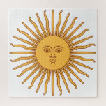 Sun of May Jigsaw Puzzle<br><div class="desc">This design contains the Sol de Mayo (Sun of May) that is featured in the centre of the national flag of Argentina. The sun appeared for the first time in the version of the flag released in 1818. According to some historians, the Sun of May represents Inti, the Incan god...</div>
