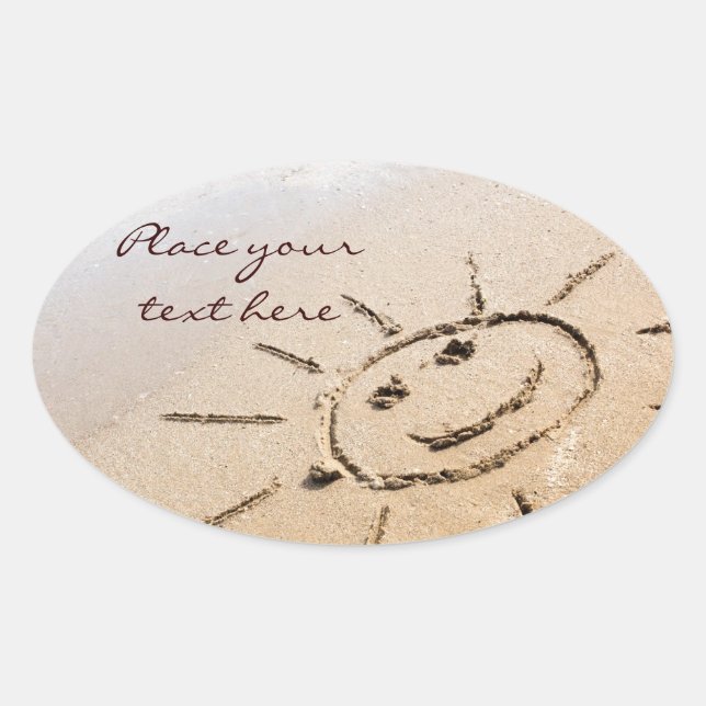 Sun On The Beach Oval Sticker (Front)
