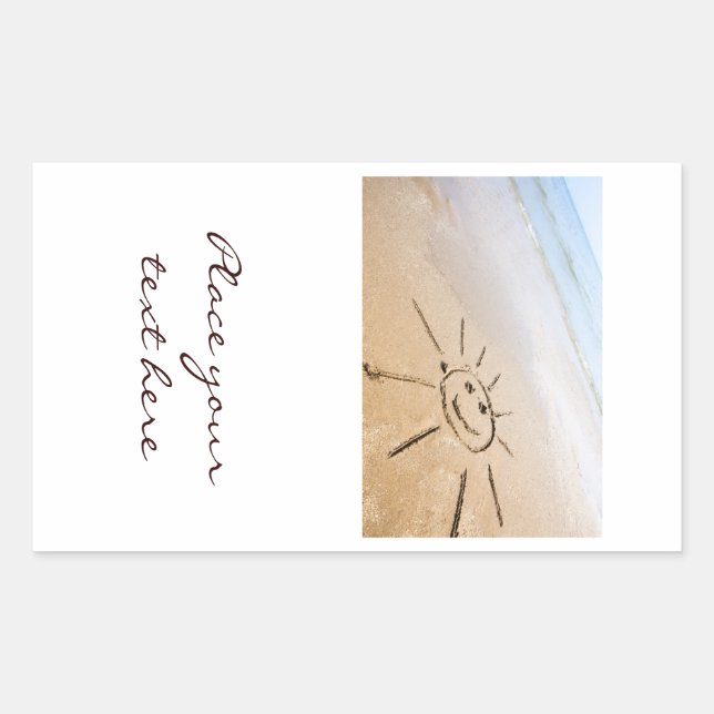 Sun On The Beach Rectangular Sticker (Front)