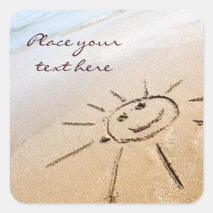 Sun On The Beach Square Sticker