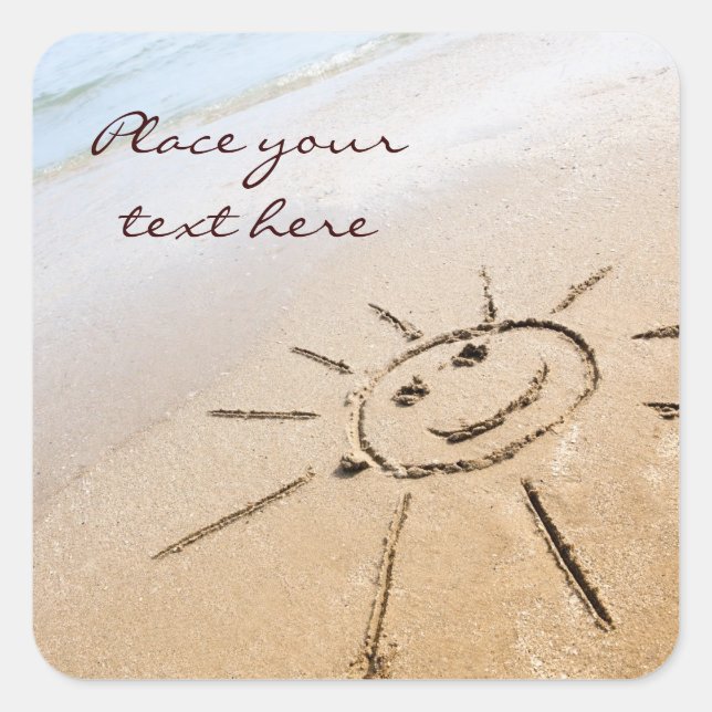 Sun On The Beach Square Sticker (Front)
