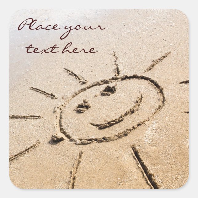 Sun On The Beach Square Sticker (Front)