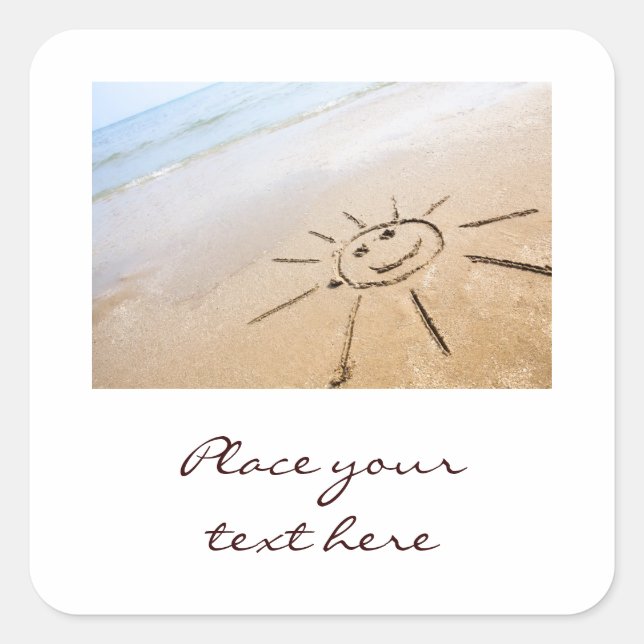 Sun On The Beach Square Sticker (Front)