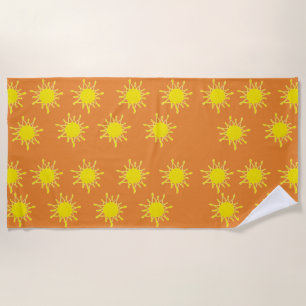 Sun Orange Yellow Beach Towel