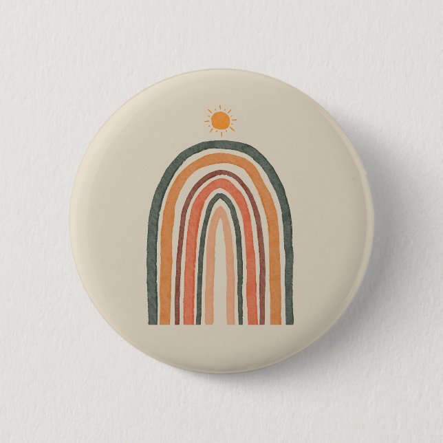 Sun Over A Rainbow 6 Cm Round Badge (Front)