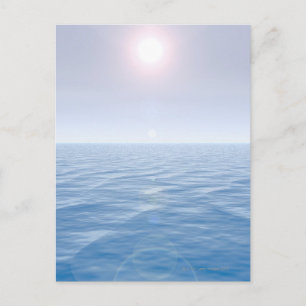 Sun over sea postcard