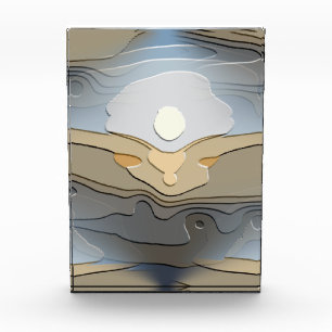 SUN OVER THE HILLS ABSTRACT PHOTO BLOCK