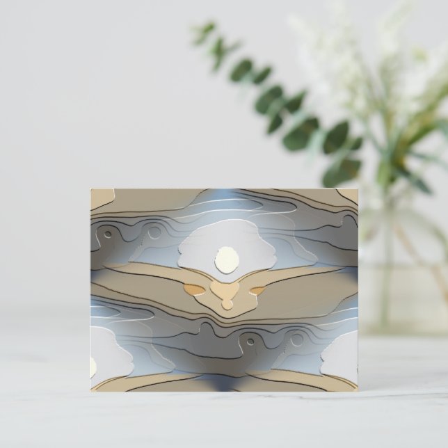 SUN OVER THE HILLS ABSTRACT POSTCARD (Standing Front)