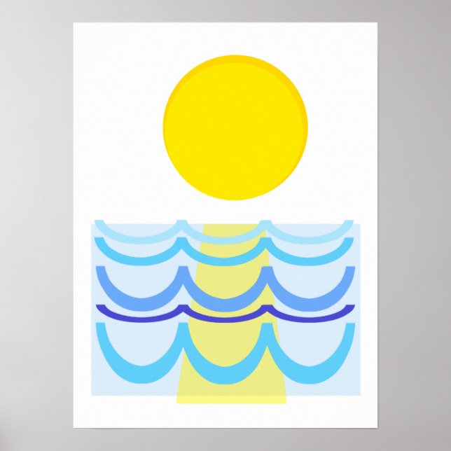 Sun Over the Water Abstract Poster (Front)
