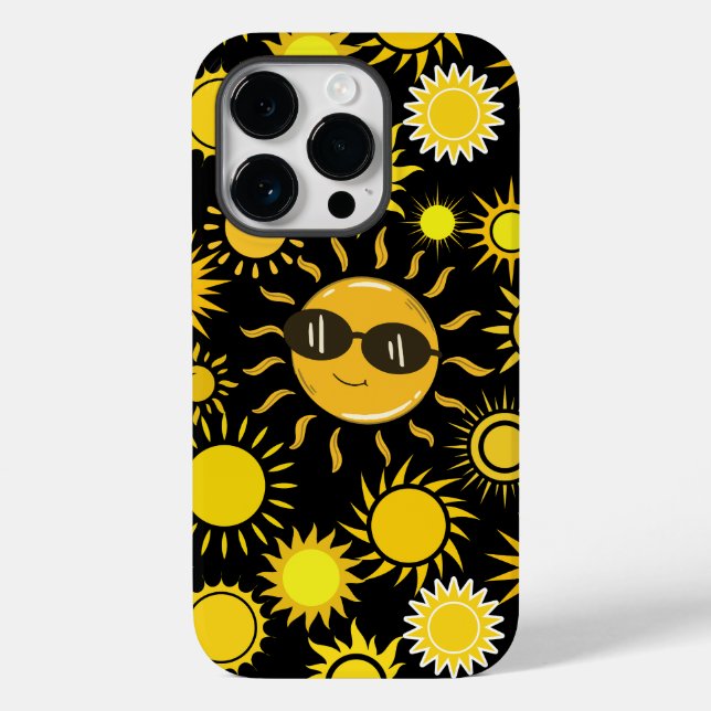 Sun pattern 01 Black BG Case-Mate iPhone Case (Back)