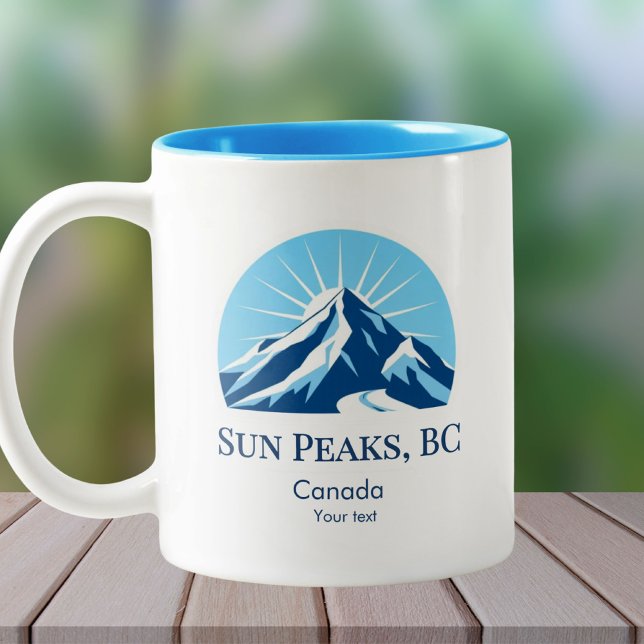 Sun Peaks British Columbia Canada ski souvenir Two-Tone Coffee Mug (Creator Uploaded)