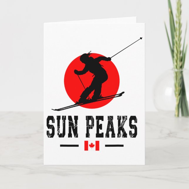 Sun Peaks Canada Ski Resort Rocky Mountains Canadi Card (Front)