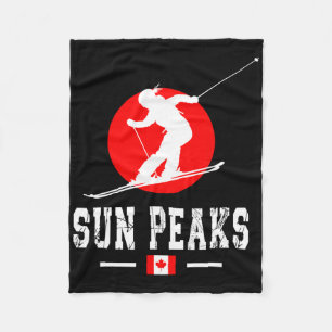 Sun Peaks Canada Ski Resort Rocky Mountains Canadi Fleece Blanket