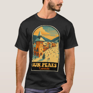 Sun Peaks Canada Vintage Design Retro Ski Village  T-Shirt