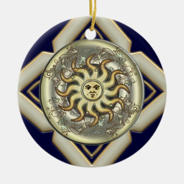 Sun Personalised Round Ornament (Front)