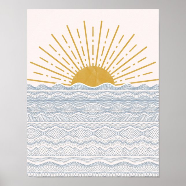Sun Poster, Sun Wall Art, Sunrise Poster,Sun Print (Front)