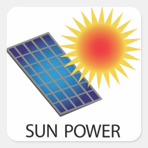 Sun Power Square Sticker