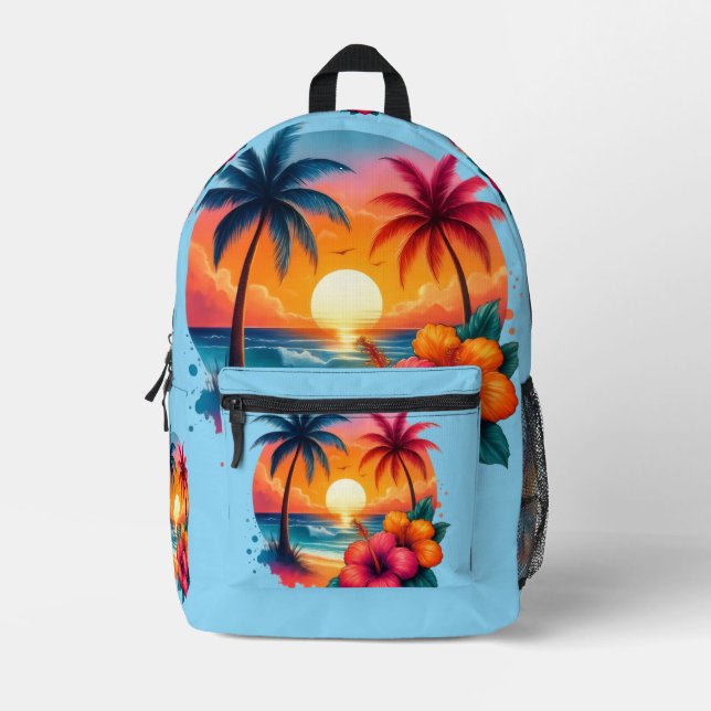 Sun  printed backpack (Front)