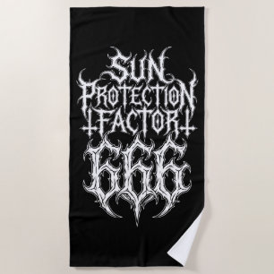 Sun Protection Factor 666 Metal Logo Beach Towel