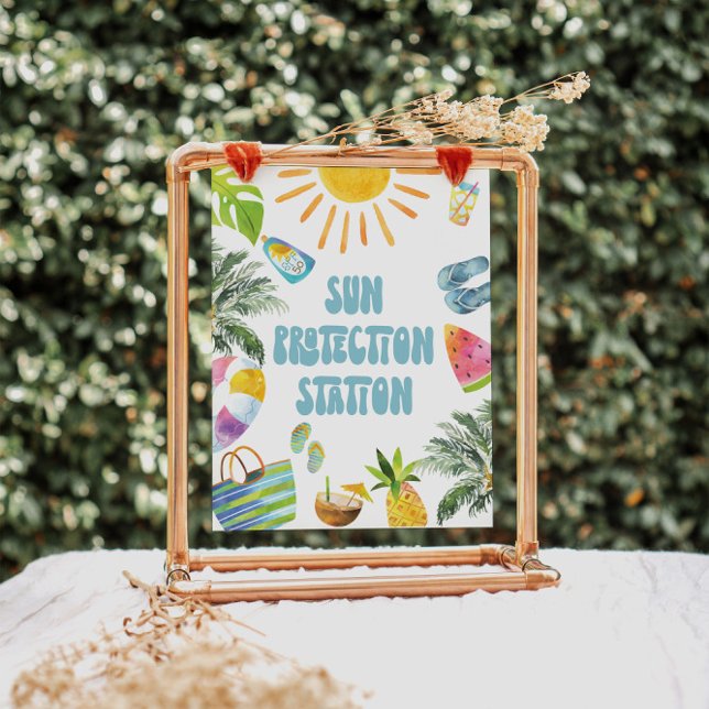 Sun Protection Station Pool Party Sign (Creator Uploaded)