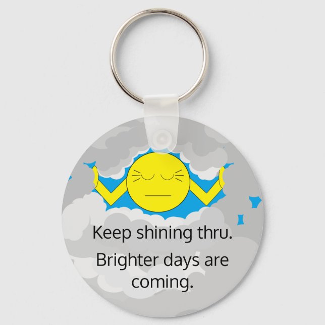 Sun Pushing Through Storm Clouds  Key Ring (Front)