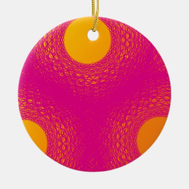 Sun radiates purple lights ceramic ornament (Front)