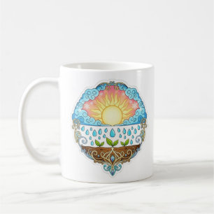 Sun Rain Growth Nature Symbol Illustration design  Coffee Mug