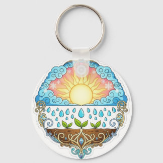 Sun Rain Growth Nature Symbol Illustration design  Key Ring