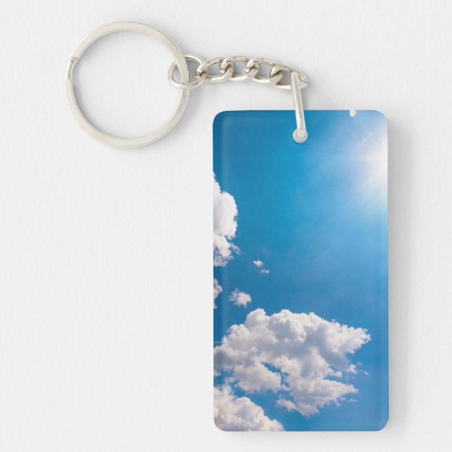 Sun Ray Burst From Behind A Cloud Key Ring (Front)