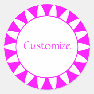 Sun Ray Template - 3 - Magenta Classic Round Sticker