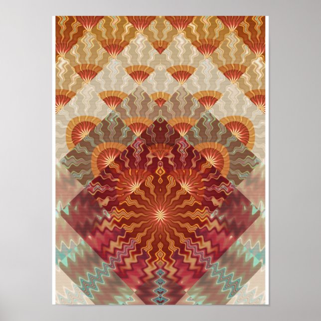 Sun Rays Fractal Design Poster (Front)