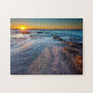 Sun rays illuminate the Pacific Ocean Jigsaw Puzzle