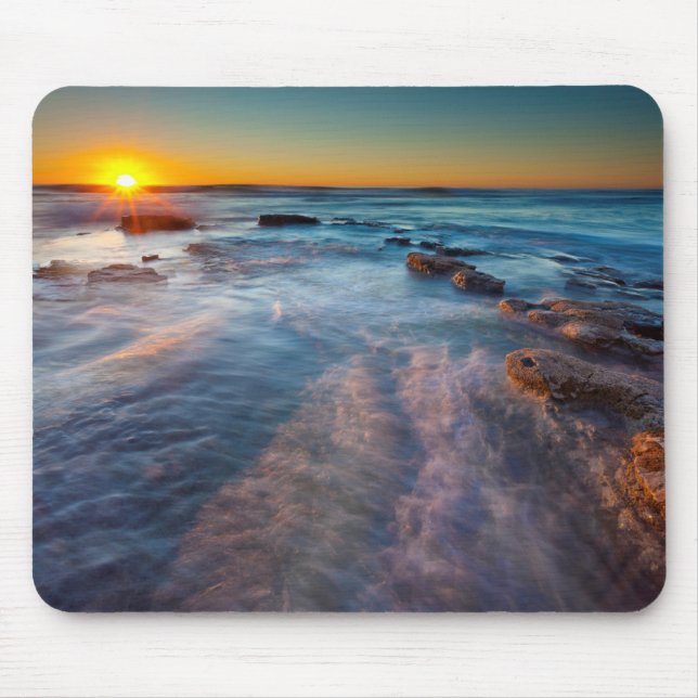 Sun rays illuminate the Pacific Ocean Mouse Pad (Front)